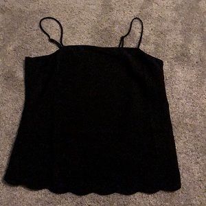 Jcrew size 4 black scallop hem tank blouse